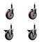Service Caster 5'' Maroon Poly Wheel Swivel 3/4'' Expanding Stem Caster Set 2 Brakes, 4PK SCC-EX20S514-PPUB-MRN-2-PLB-2-34 - alternate 1